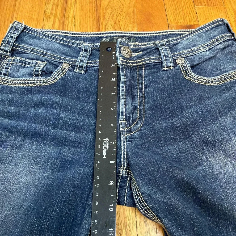Silver Jeans Co Suki Surplus Capri Jeans Womens‎ 30 Medium Wash Blue Embroidered - Picture 6 of 8